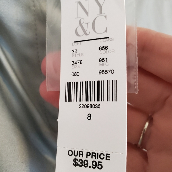 NWT, NY&C, Straight Crop Sateen Pants - Picture 3 of 6